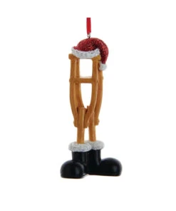 Kurt Adler Santa Crutches Ornament