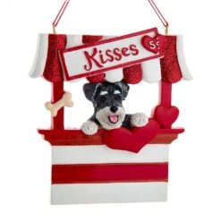Kurt Adler Dog Kisses - Kissing Booth Ornament - Schnauzer