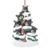 Kurt Adler Bear Family On Tree Ornament - Family Of 6