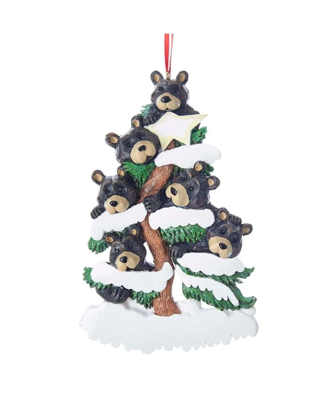 Kurt Adler Bear Family On Tree Ornament - Family Of 6 1 Kurt Adler Bear Family On Tree Ornament - Family Of 6