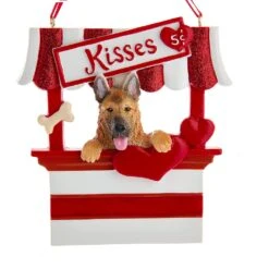 Kurt Adler Dog Kisses - Kissing Booth Ornament - German Shepherd