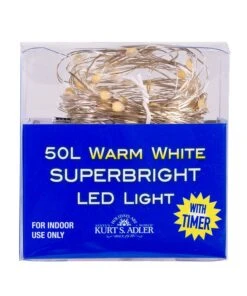 Kurt Adler 50-Light Battery-Operated Warm White Superbright LED Light Set