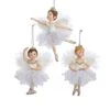 Kurt Adler White And Silver Little Ballerina Ornament -