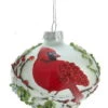 Kurt Adler Glass Cardinal Frosted Glass Ornament - Onion Shape
