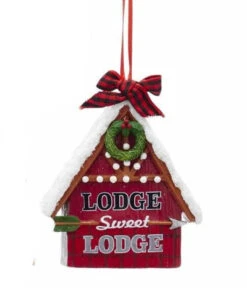 Kurt Adler Rustic Sign Ornament - Lodge Sweet Lodge