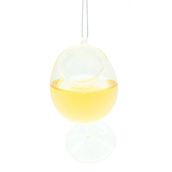Kurt Adler Glass Wine Glass Ornament - Chardonnay 2 Kurt Adler Glass Wine Glass Ornament - Chardonnay - Image 2