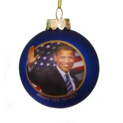 Kurt Adler Obama Miss Me Now Glass Ball Ornament