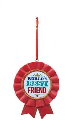 Kurt Adler Worlds Best Friend Ribbon - Ornament