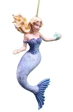 Kurt Adler Mermaid With Ocean Pattern Ornament -