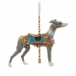 Kurt Adler Resin Carousel Ornament - Greyhound