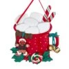 Kurt Adler Cocoa Mug With Marshmallows Ornament - Family Of 6