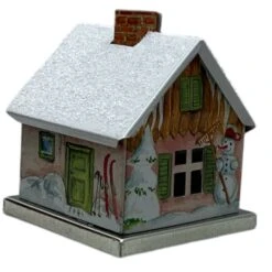 Kurt Adler Knox Metal Incense Smoker House - Green Front Door