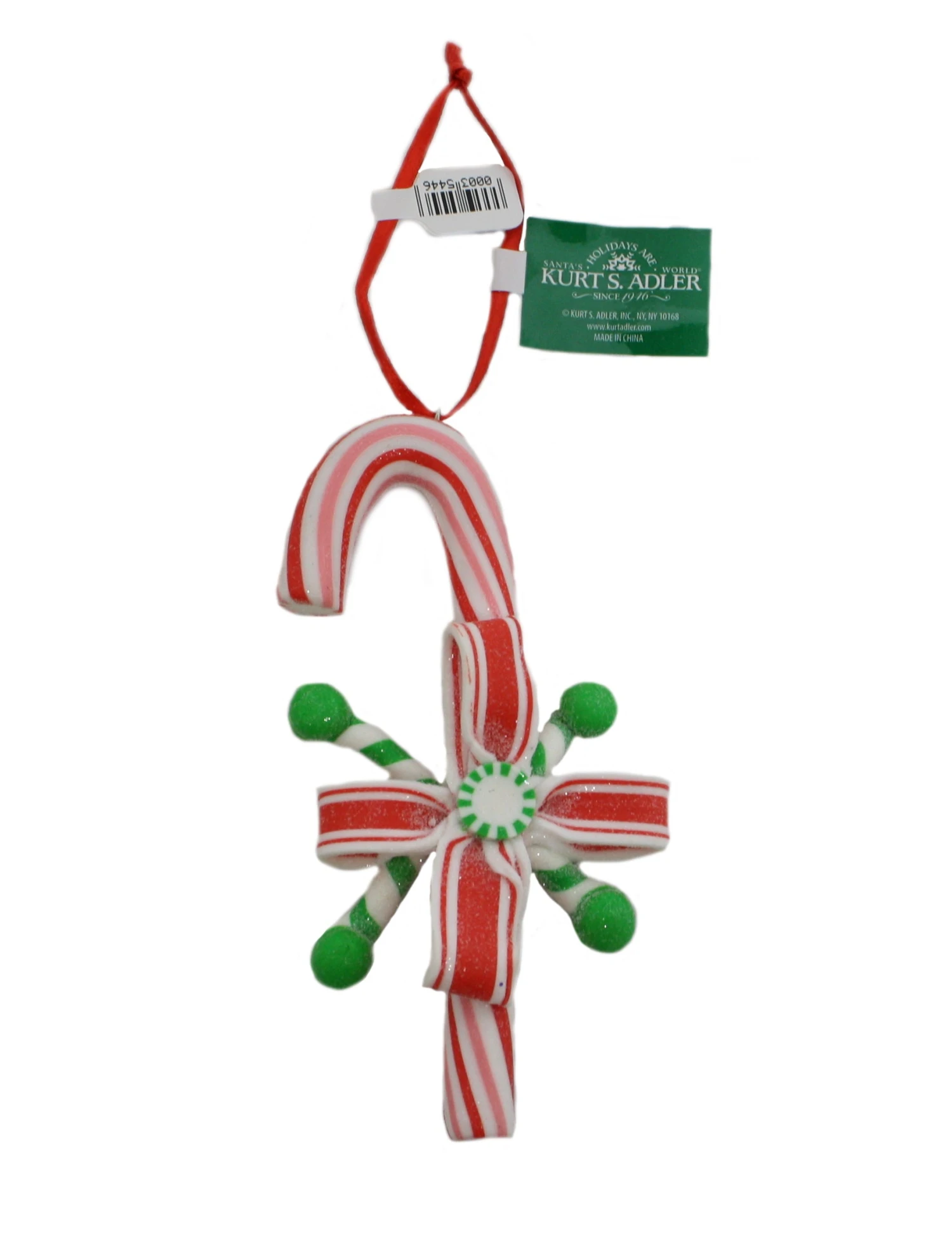 Kurt Adler Candycane Treats Hanging Ornament - Red Candy Cane 1 Kurt Adler Candycane Treats Hanging Ornament - Red Candy Cane