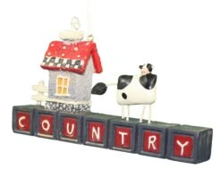 Kurt Adler Country/Welcome Block Sign Ornament - Country