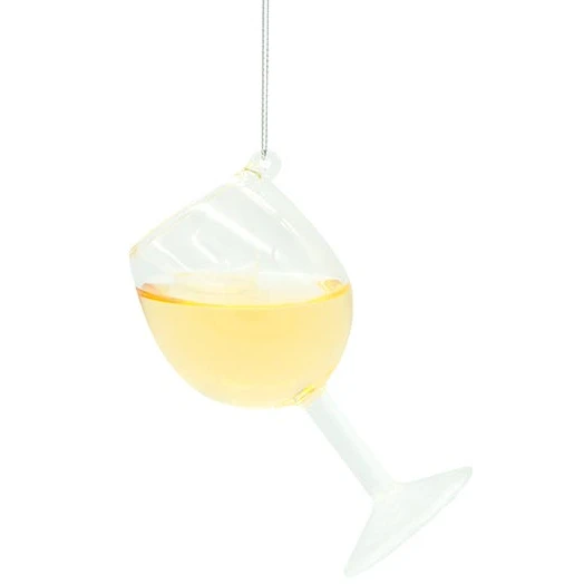 Kurt Adler Glass Wine Glass Ornament - Chardonnay 1 Kurt Adler Glass Wine Glass Ornament - Chardonnay