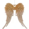 Kurt Adler Gold And Silver Glitter Angel Wings Acrylic Ornament -
