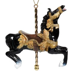 Kurt Adler Resin Carousel Assortment Ornament - Black Horse