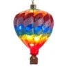 Kurt Adler Glass USB Powered LED Hot Air Balloon Ornament - Blue Zigzag