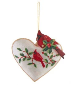 Kurt Adler Heart Or Star Cardinal Ornament -
