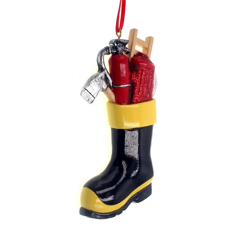 Kurt Adler Firefighter Boot With Tools Ornament 2 Kurt Adler Firefighter Boot With Tools Ornament - Image 2