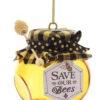 Kurt Adler Glass Honey Jar Ornament - Save Our Bees