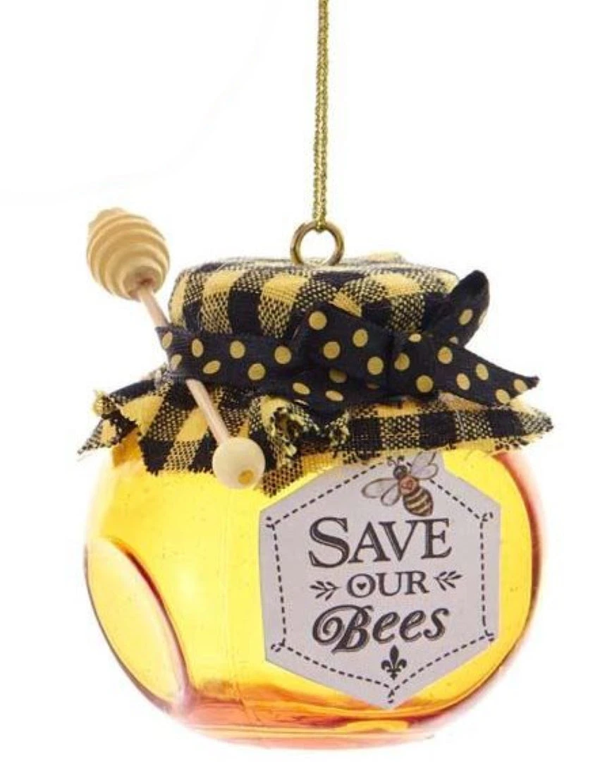 Kurt Adler Glass Honey Jar Ornament - Save Our Bees 1 Kurt Adler Glass Honey Jar Ornament - Save Our Bees