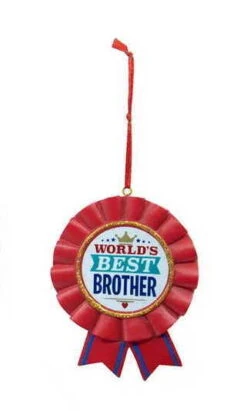 Kurt Adler Worlds Best Brother Ribbon Ornament