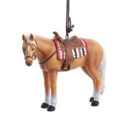 Kurt Adler Western Horse Ornament - Light Brown
