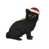 Kurt Adler Cat In A Santa Hat Ornament - Black Cat