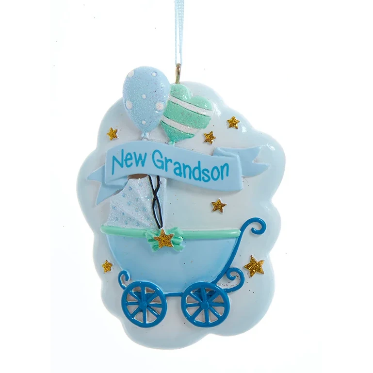 Kurt Adler New Grandson Baby Stroller Ornament 1 Kurt Adler New Grandson Baby Stroller Ornament