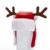 Kurt Adler Red Plush Kids Santa Hat With Antlers