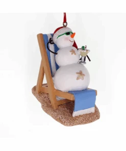 Kurt Adler Snowman On Beach Chair Ornament