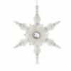 Kurt Adler Silver And White Snowflake Ornament - Matte