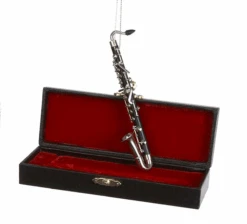 Kurt Adler Bass Clarinet Ornament With Case