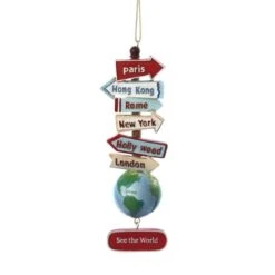 Kurt Adler World With Signs Ornament -Festive Ornaments Deals zw6rv5v2r7l7q7wvhnnx